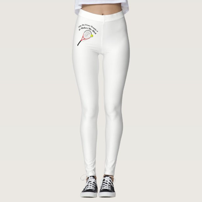 Leggings Pourquoi j'aime le tennis, ça me fait chaud (Devant)