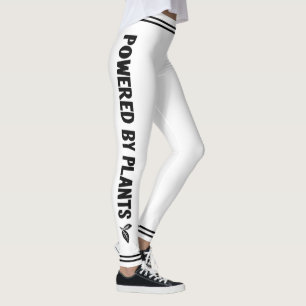 Leggings Powered by plante Vegan blanc noir stripe minima