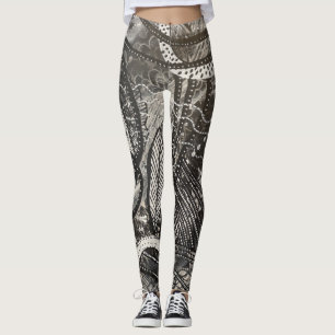 Leggings Presque partout 1 Peinture acrylique noire et blan