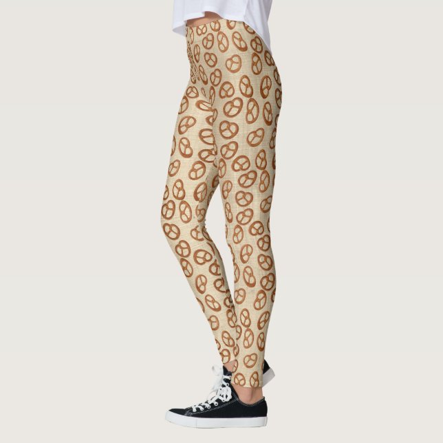 Leggings Pretzels Snack motif sans faille + votre arrière - (Gauche)