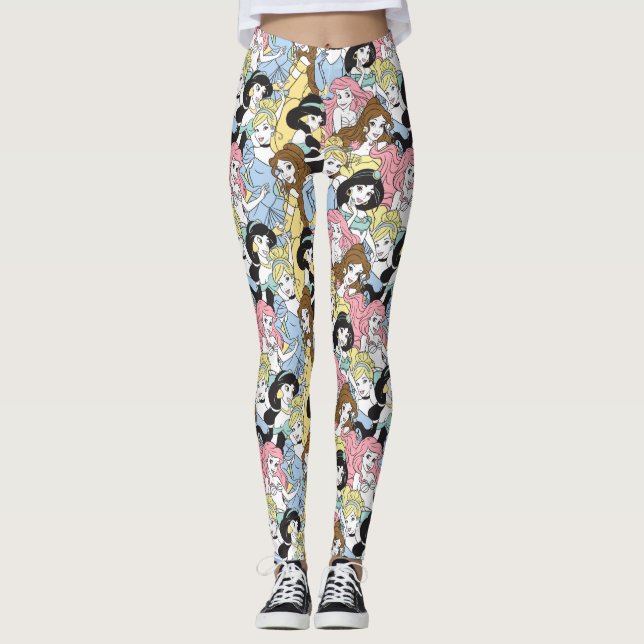 Leggings Princesse Disney | Motif surdimensionné (Devant)