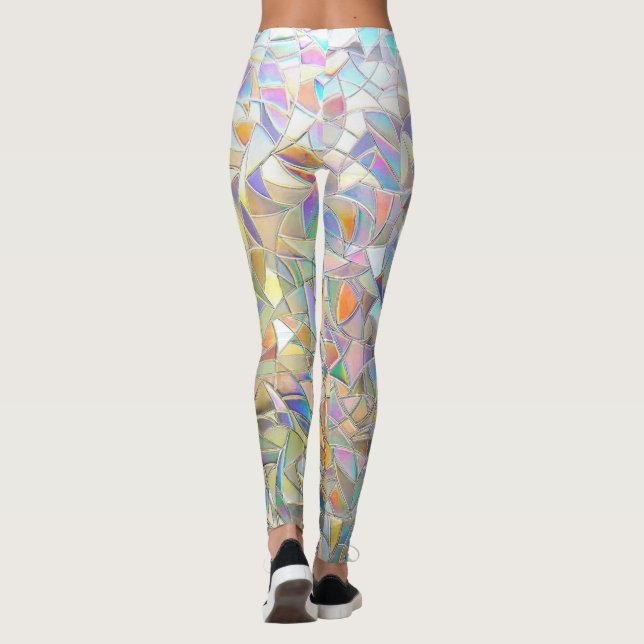 Leggings Prismatic Stained Glass Effect - Rainbow Prismatic (Dos)