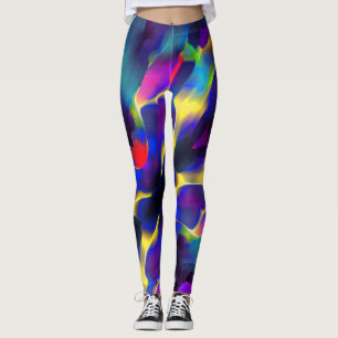 Leggings Profondeur et reliefs colorés, le bleu prédomine