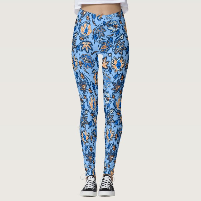 Leggings Protea Batik Hawaï Tropical Floral (Devant)