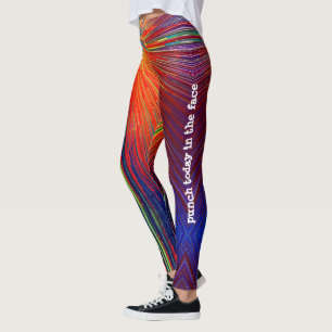 Leggings Punch aujourd'hui en face rouge orange bleu Motif