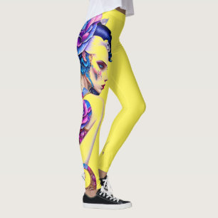 Leggings Punk Femme Cascadé Floral