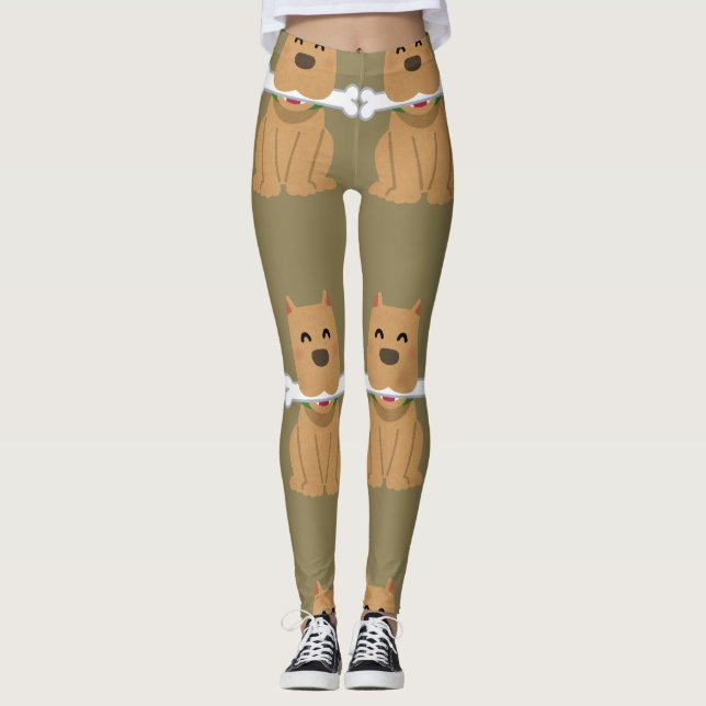 Leggings Puppy and Bone Pattern (Devant)