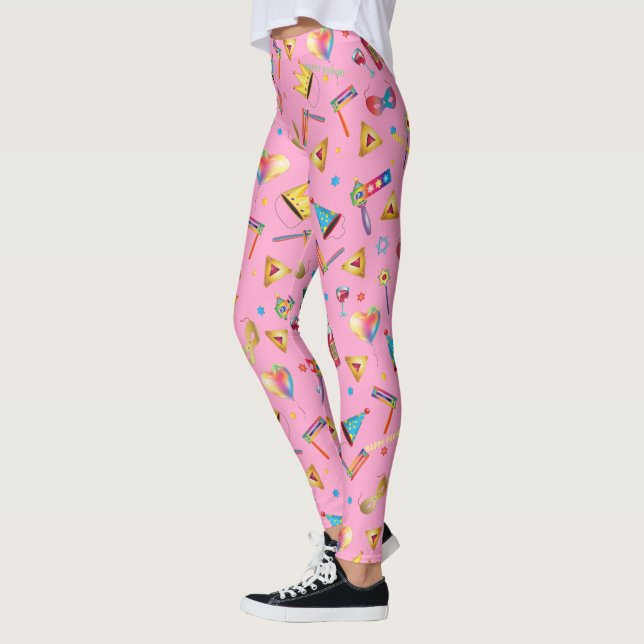 Leggings Purim Festival Kids Party Clown Carnaval mignon (Gauche)