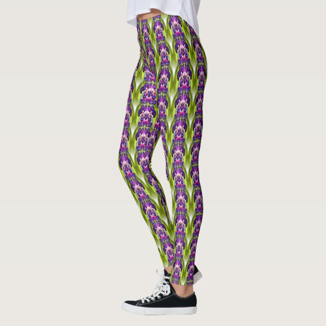 Leggings Purple Berries Motif d'art naturel (Gauche)