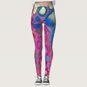 Leggings Purple, bleu et rose numérique moderne Abstrait