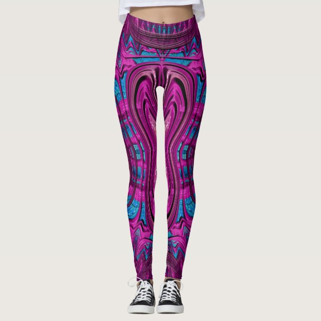 Leggings ~purple blue black ~ Original (Front)