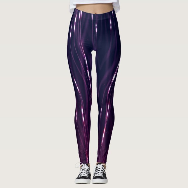 Leggings Purple foncé Abstrait (Devant)