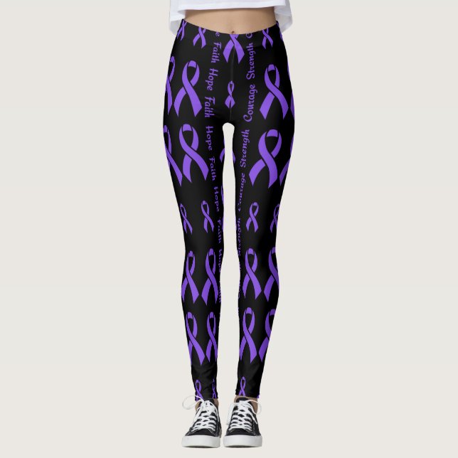 Leggings Purple Hope Faith Force Courage...Epilepsie (Devant)