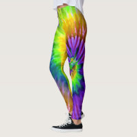 Purple Orange Vert Psychédélique Starburst Tie Dye