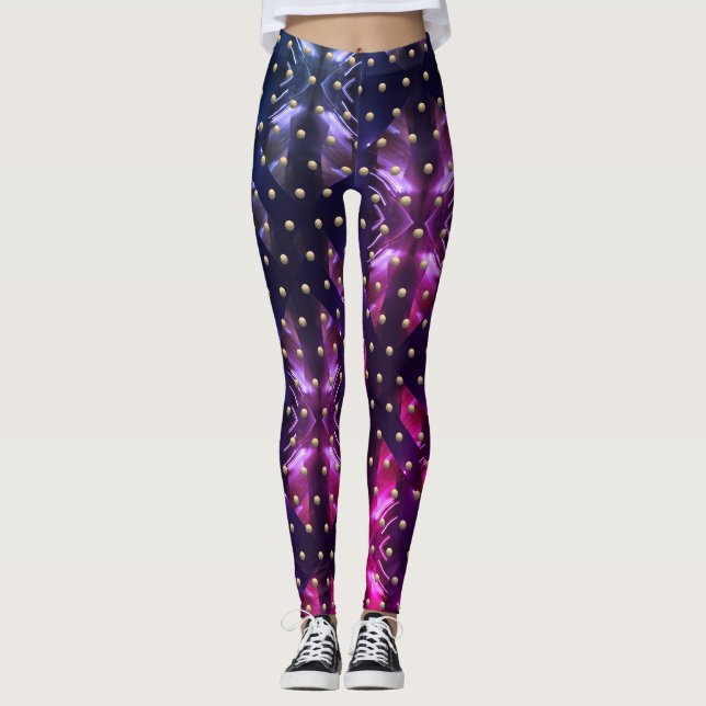Leggings Purple Pink Passion Métal Étincelles + Atomes Legg (Devant)