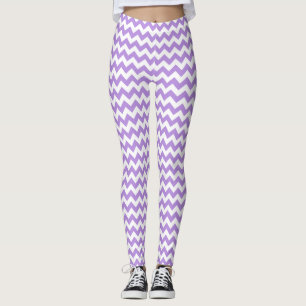 Leggings Purple Zigzag, Purple Chevron, Motif géométrique