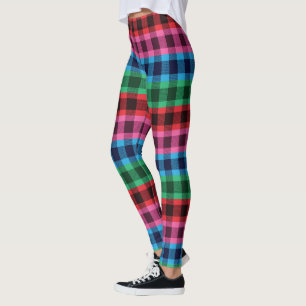 Leggings Quatre couleurs plaid motif