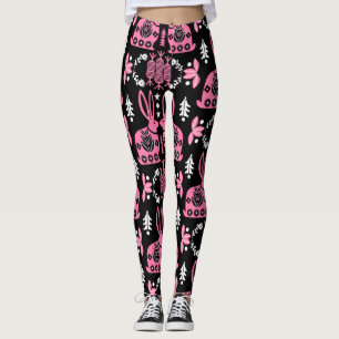 Leggings Rabbit Nordic Scandinavian Folk Art