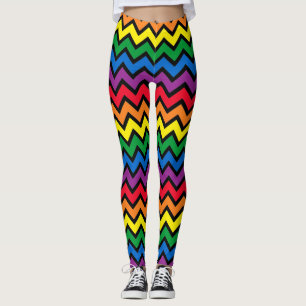 Leggings Rainbow Chevron noir