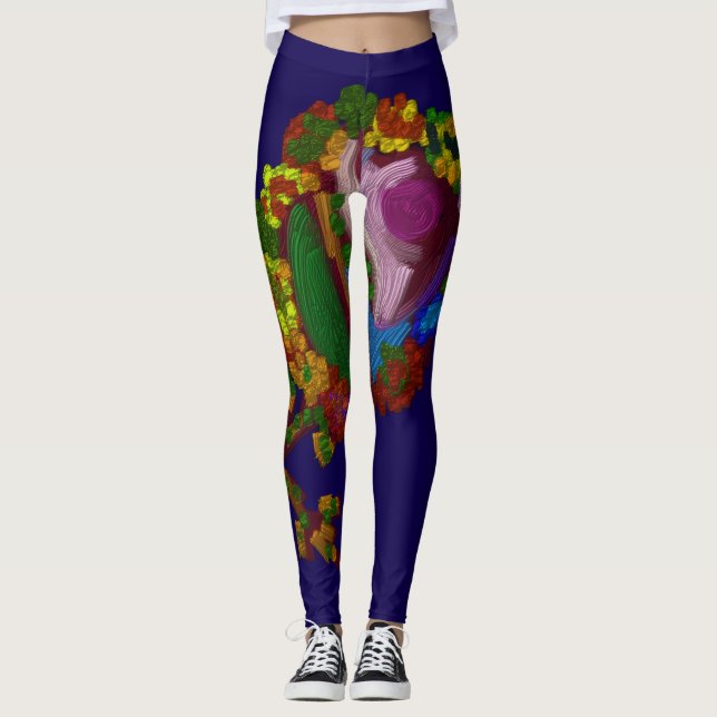 Leggings Rainbow Colored Floral (Devant)