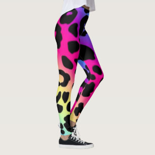 Leggings/Rainbow Coloured Leopard Print Leggings