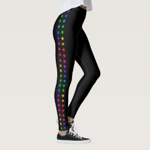 Leggings Rainbow Stars Racing Stripes LGBTQ+
