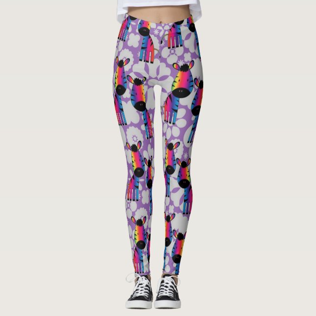 Leggings Rainbow Zebra (Devant)