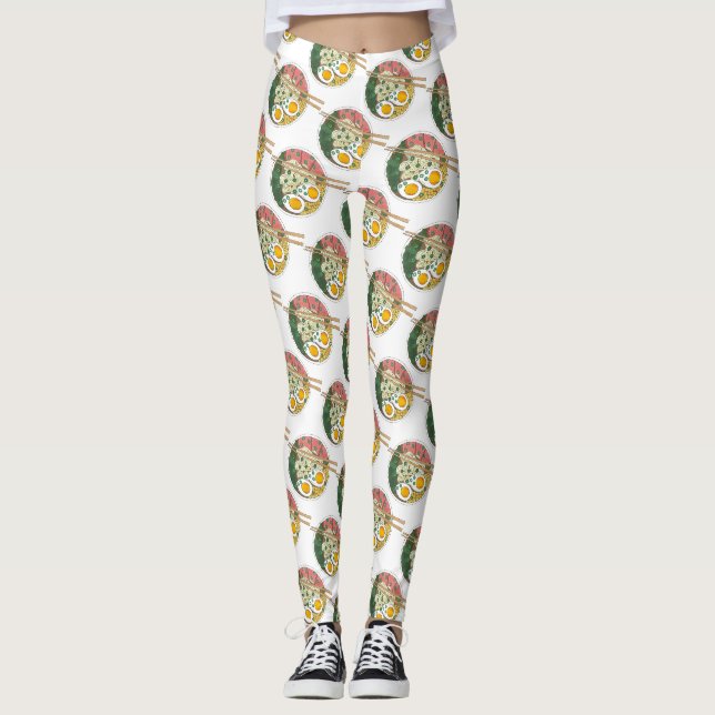 Leggings Ramen Noodles Bowl Restauration Japonaise Foin (Devant)