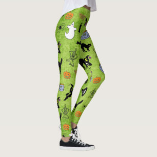 Leggings Random Halloween Motif Vert BG Conception de vacan