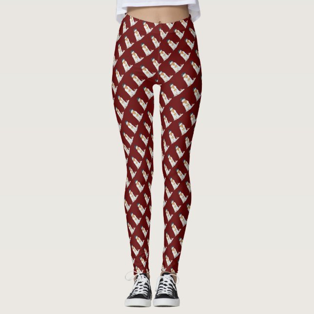 Leggings rangées diagonales de neiges scène de neige pour n (Devant)