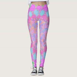 Leggings Rangoli floral à éclaboussure de peinture Holi