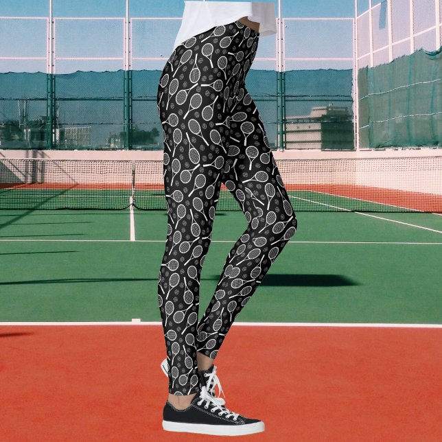 Leggings Raquettes de tennis et balles Grey Sports Motif Fe (Créateur téléchargé)