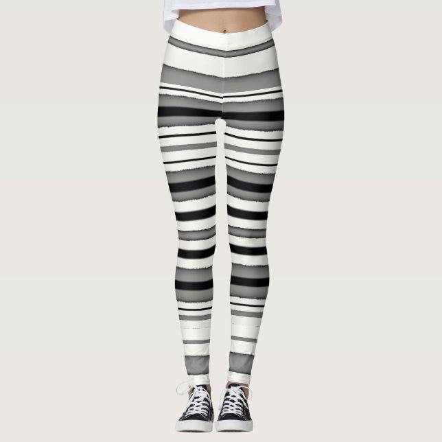 Leggings Rayé noir et blanc (Devant)
