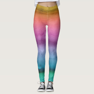 Leggings rayés arc-en-ciel personnalisables