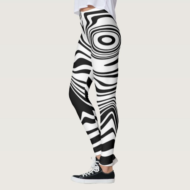 Leggings rayés blancs noirs ou choisir des couleur (Gauche)