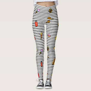 Leggings rayés Fast Food