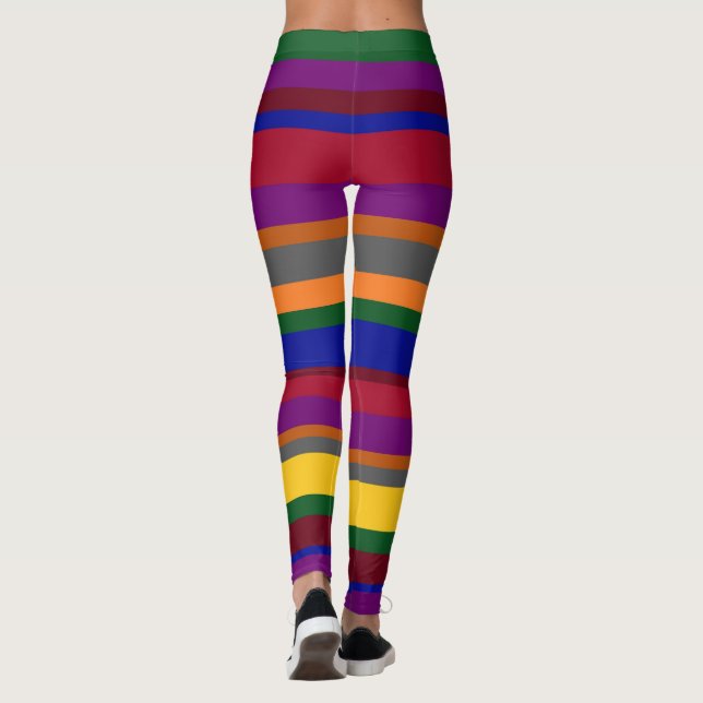 Leggings rayés multicolores pour femmes (Dos)