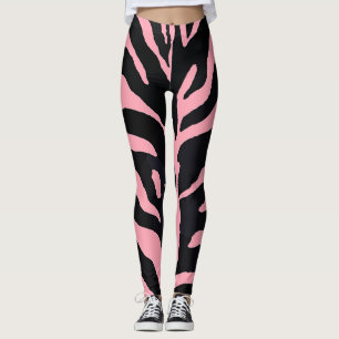 Leggings rayés rose et noir Zèbre