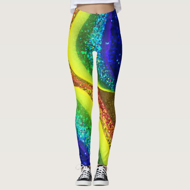 Leggings rayonnants arc-en-ciel (Devant)