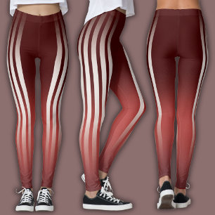 Leggings Rayure Athlétique   Bourgogne