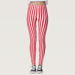 Leggings Rayure blanche rouge verticale de Candycane
