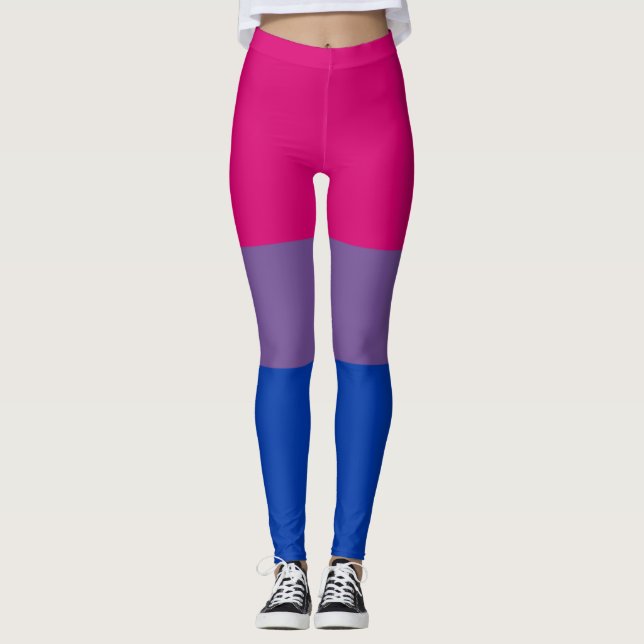 Leggings Rayure horizontale bisexuelle du drapeau LGBT de (Devant)