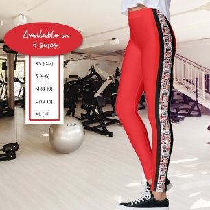 Leggings Rayure verticale rouge et noire multilingue