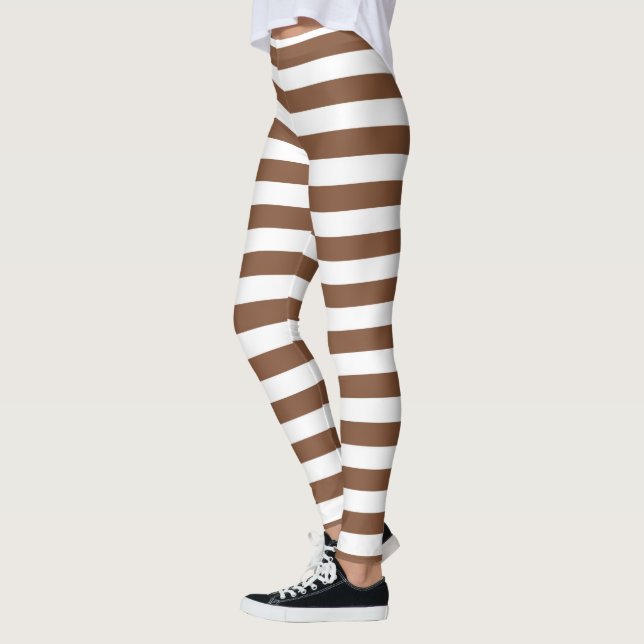 Leggings Rayures Brown et blanches (Gauche)