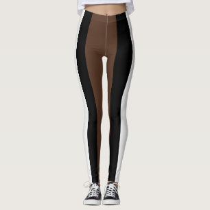 Leggings rayures Brown, noir et blanc