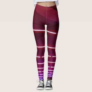 Leggings rayures d'éclairage de Bordeaux