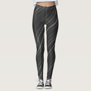 Leggings Rayures diagonales grises noires simples distressé
