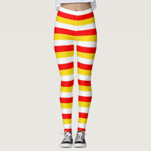 Leggings Rayures du drapeau de Guernesey rouge jaune blanc 