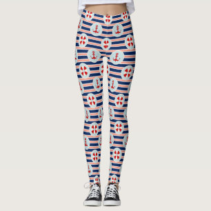 Leggings Rayures et motif de points nautiques