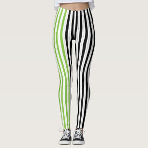 Leggings Rayures Halloween Violet Vert Noir Orange